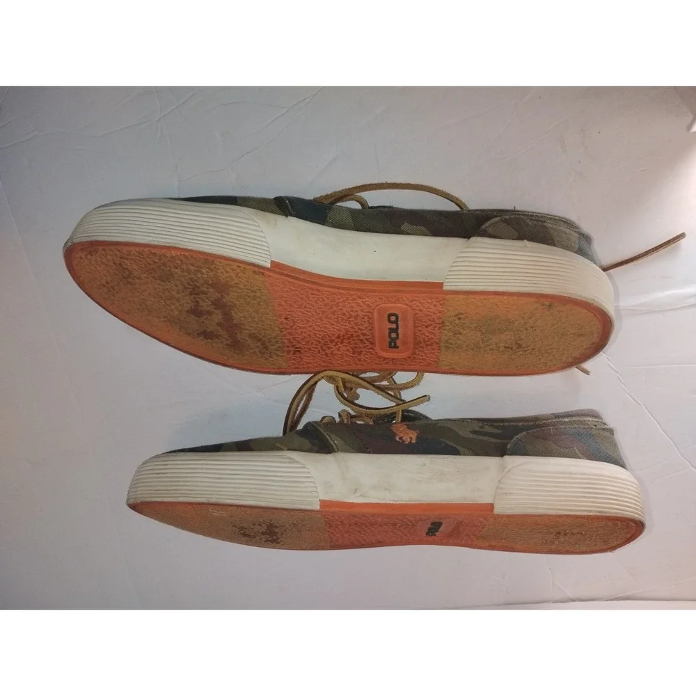 Polo Ralph Lauren Camo Shoes Camouflage Blaze Orange Lace Up 9.5